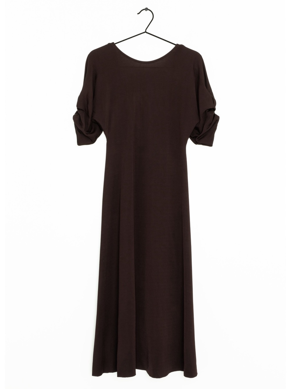 NWT - COS Brown Maxi Dress with Synched Short Sleeves - Size Medium